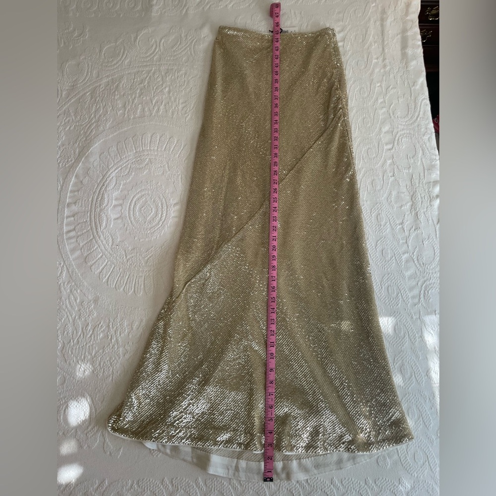 NWT Banana Republic Alina gold sequin maxi skirt, XS.